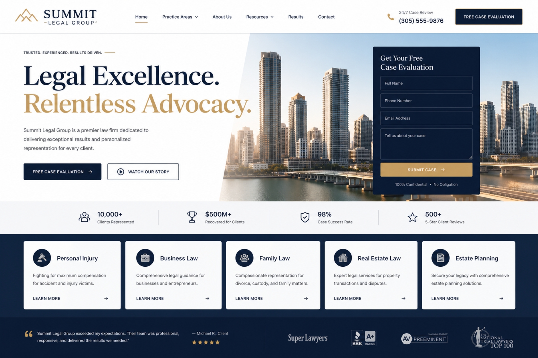 Law Firms website example — Summit Legal Group