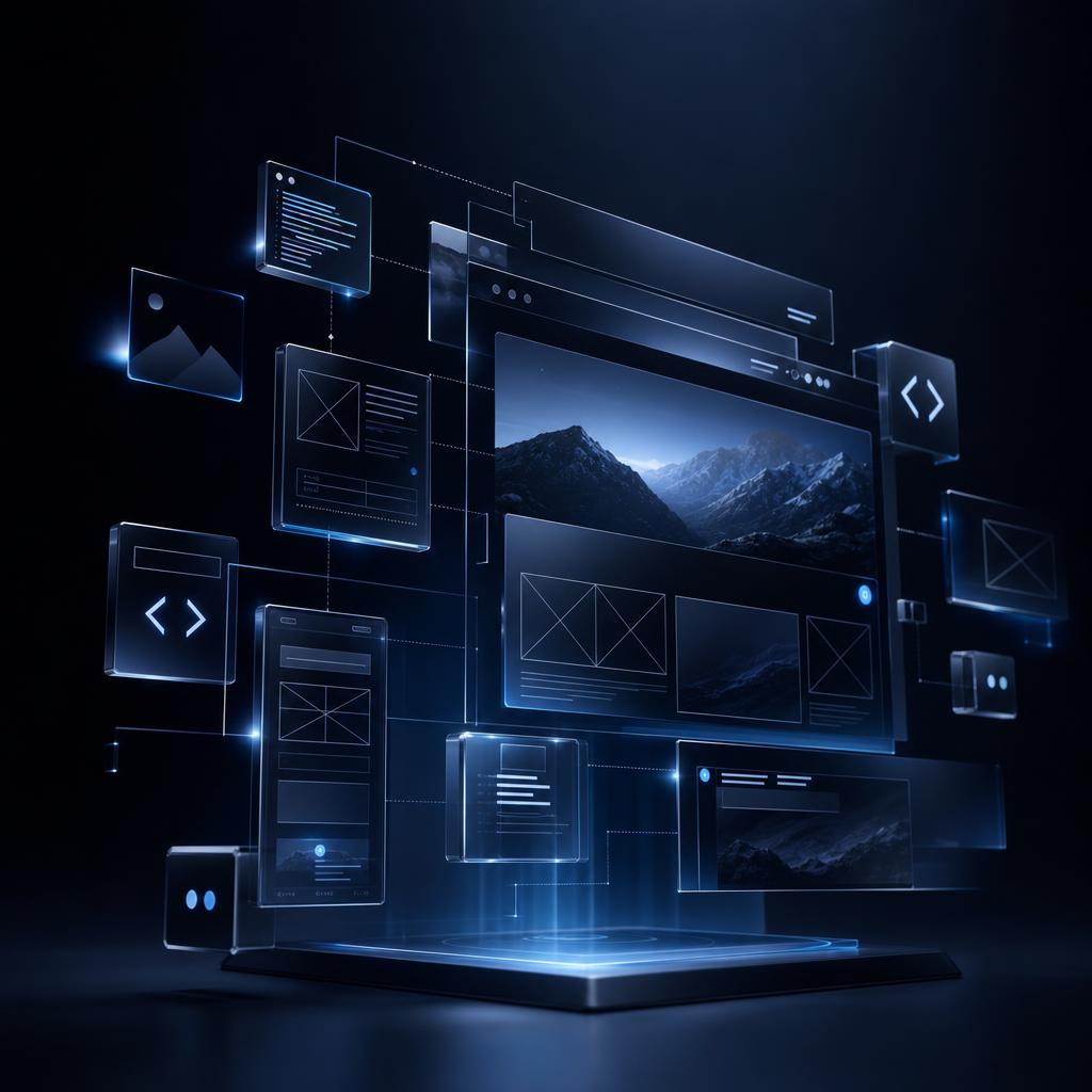 Modular custom website components assembled into a high-performance build