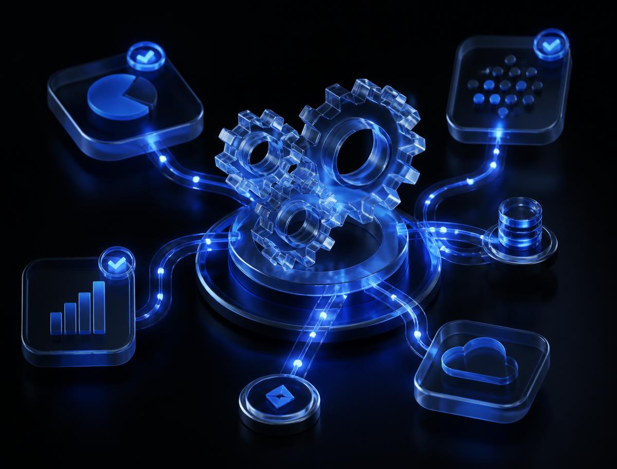 Automated workflow connecting business apps and data systems